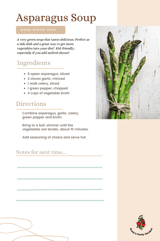 Asparagus Soup - Greta's Family Gardens